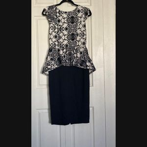 Black and white lace dress